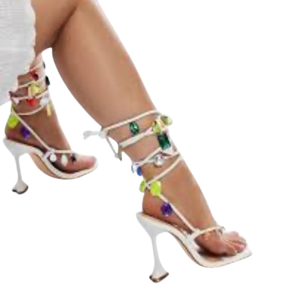 Azarayah Wrap Strappy Sandals with Multicolor Accents